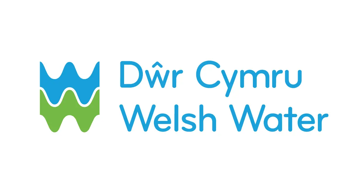 The corporate logo for Dŵr Cymru Welsh Water, featuring a blue and green wavy emblem alongside the brand name