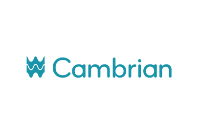 Cambrian Utilities logo showing a teal wave icon and matching script lettering.